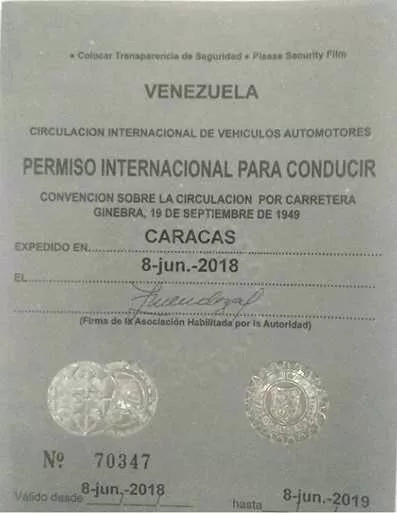 modelo licencia internacional venezuela