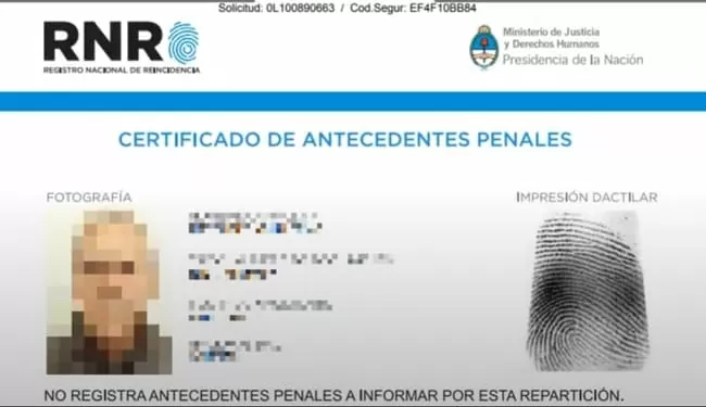 rnr certificado antecedentes penales argentino