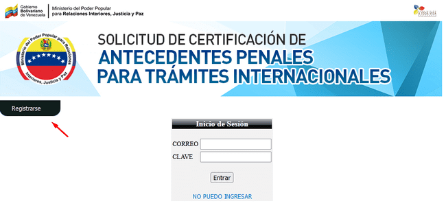 solicitud certificación antecedentes penales tramites internacionales Venezuela
