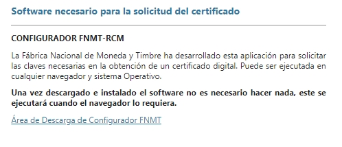 Software necesario solicitud certificado electronico -