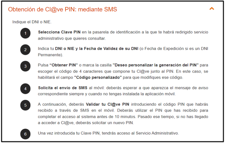 Clave PIN solicitud para tus trámites con la Administración