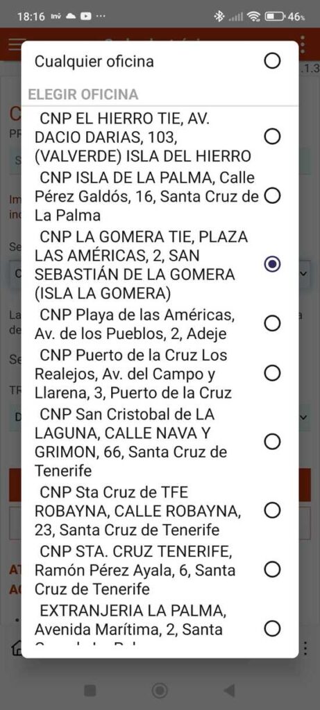CITA EXTRANJERIA LA GOMERA