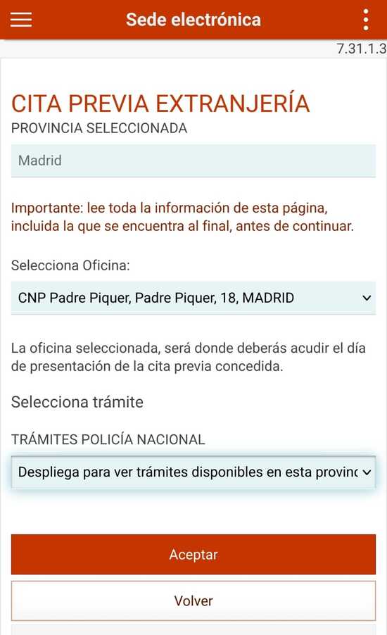 cita previa avenida padre piquer 18