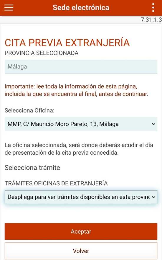 cita previa calle mauricio moro pareto 13 malaga