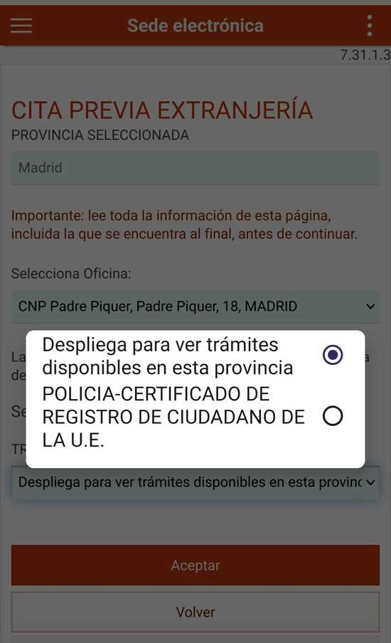 tramites cita previa extranjeria padre piquer